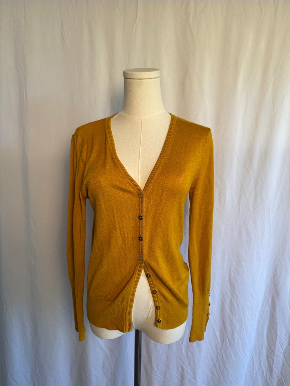 Primark Mustard Yellow V-Neck Button Cardigan